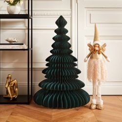 Sapin origami en papier vert - H90cm