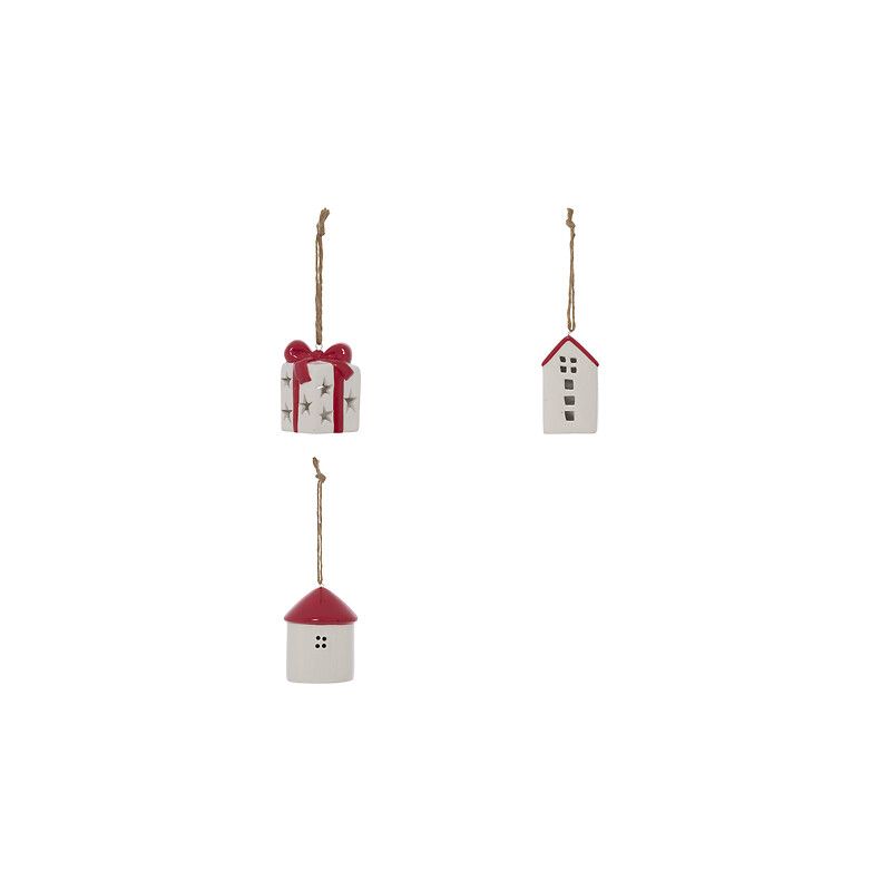 Suspension de Noël en céramique - Maison OU Cadeau - 7cm