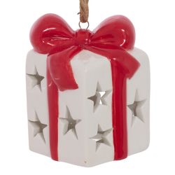 Suspension de Noël en céramique - Maison OU Cadeau - 7cm