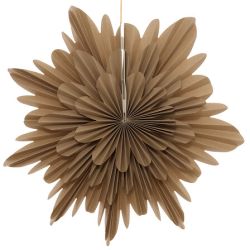Suspension de Noël - Fleur en papier beige - 30cm