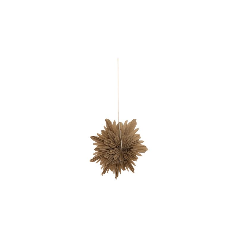 Suspension de Noël - Fleur en papier beige - 30cm