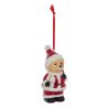 Suspension de Noël en céramique - Ourson Père Noël - 9cm