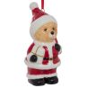 Suspension de Noël en céramique - Ourson Père Noël - 9cm