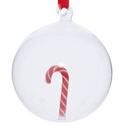 Boule de Noël en verre - Sucre d'orge - D8cm