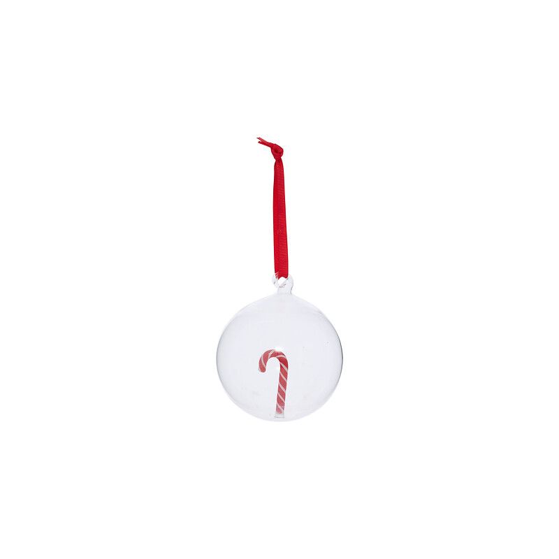Boule de Noël en verre - Sucre d'orge - D8cm