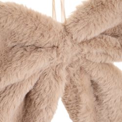 Suspension de Noël - Nœud fourrure Marron ou Beige - 20x63cm