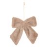 Suspension de Noël - Nœud fourrure Marron ou Beige - 20x63cm