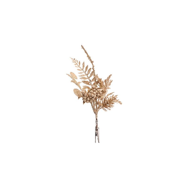 Suspension de Noël - Sujet bouquet pailleté or