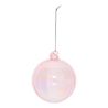 Boule de Noël en verre - Striée rose - D8cm