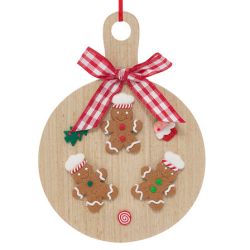 Suspension de Noël en bois - Planche Biscuits - 14cm