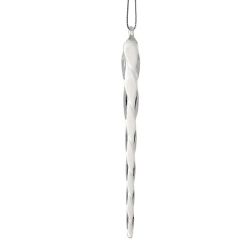 Suspension de Noël en verre - 6 Sujets Goutte transparents - 14cm