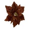 Suspension de Noël - Poinsettia Velours cuivre - 24cm