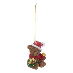 Suspension de Noël en résine - Ourson bonnet - 6cm