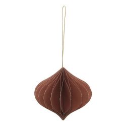 Suspension de Noël en papier - 6 Sujets marron et beige - 8cm