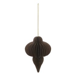 Suspension de Noël en papier - 6 Sujets marron et beige - 8cm