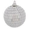 Boule de Noël en polystyrène - À facettes argentées - D8cm