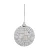 Boule de Noël en polystyrène - À facettes argentées - D8cm