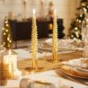 2 Bougies bâton - Sapin doré