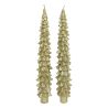 2 Bougies bâton - Sapin doré