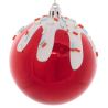Boule de Noël en plastique - Boule rouge avec glaçage - D8cm