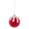Boule de Noël en plastique - Boule rouge avec glaçage - D8cm