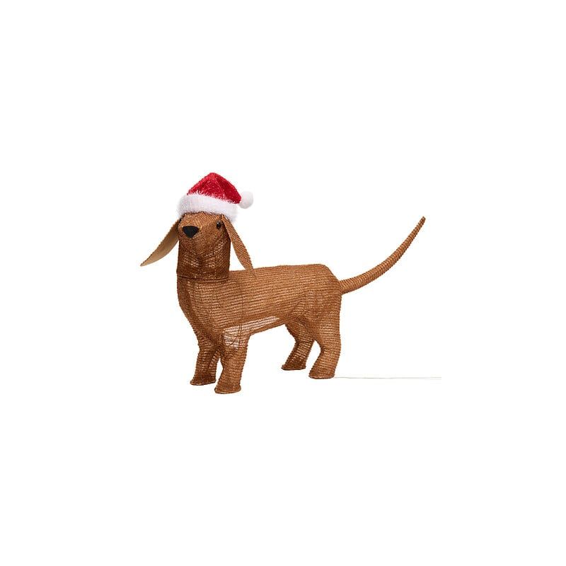 Décoration lumineuse intérieure 40 LED - Chien Teckel de Noël