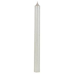 Lot de 4 Bougies Bâtons (2 droites & 2 torsadées) blanches pailletées.