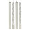 Lot de 4 Bougies Bâtons (2 droites & 2 torsadées) blanches pailletées.