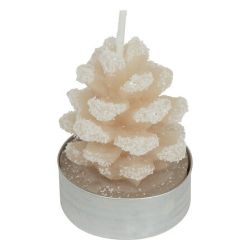 4 Bougies Chauffe-plat - Pommes de pin enneigée