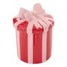 Boîte cadeau en céramique rayée rouge et rose - H20cm