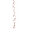 Guirlande de Noël en plastique - Feuillage rose pailleté - 180cm