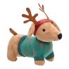 Peluche Chien Teckel de Noël Rouge ou Vert
