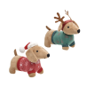 Peluche Chien Teckel de Noël Rouge ou Vert