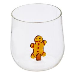 Gobelet en verre de Noël Nelya 40cl - Gingerman OU Sapin OU Sucre d'orge OU Couronne de Noël