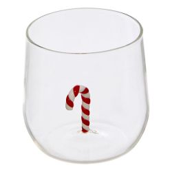 Gobelet en verre de Noël Nelya 40cl - Gingerman OU Sapin OU Sucre d'orge OU Couronne de Noël
