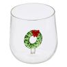 Gobelet en verre de Noël Nelya 40cl - Gingerman OU Sapin OU Sucre d'orge OU Couronne de Noël
