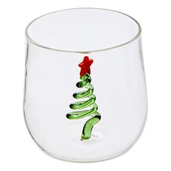Gobelet en verre de Noël Nelya 40cl - Gingerman OU Sapin OU Sucre d'orge OU Couronne de Noël