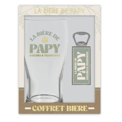 Coffret Bière - La Bière de Papy - Verre + Décapsuleur