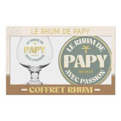 Coffret Rhum - Le Rhum de Papy - Verre & Dessous de verre