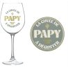 Coffret Vin - La Cuvée de Papy - Verre à vin & Dessous de verre