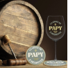 Coffret Vin - La Cuvée de Papy - Verre à vin & Dessous de verre