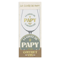 Coffret Vin - La Cuvée de Papy - Verre à vin & Dessous de verre