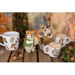 TASSE MUSHROOM MOOD BLANC CERAMIQUE 14*10*10 - DEKORATIEF