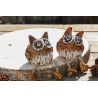 HIBOU ARCHIE JAMBES PENDANTES MARRON OU ROUX CÉRAMIQUE 6X6X6CM - DEKORATIEF