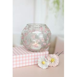 PIQUE AVEC FLEUR ROSE OU BLANC CERAMIQUE 7X7X3 - DECORATIEF