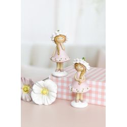PIQUE AVEC FLEUR ROSE OU BLANC CERAMIQUE 7X7X3 - DECORATIEF