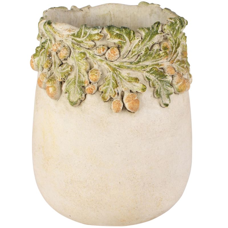 POT DE FLEURS PINE TREE CIMENT 15X15X19 CM - DEKORATIEF