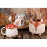 MUG AVEC COUVERCLE CHAMPIGNON BLANC ROUGE CÉRAMIQUE 15X15X12CM - DEKORATIEF
