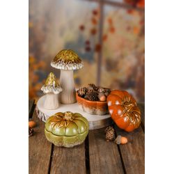 CHAMPIGNON VERT OU MARRON CERAMIQUE 6x6x11cm - DEKORATIEF