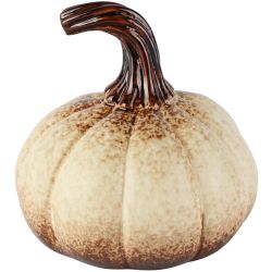 CITROUILLE DECO CREME/MARRON CERAMIQUE 16X16X16CM - DEKORATIEF